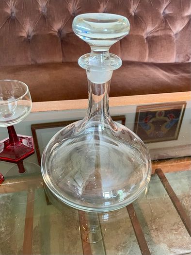 Vintage Full Bodied Red Wine Glass Decanter Original Stopper