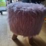BirdRock Home Faux Fur Foot Stool Ottoman Image 2
