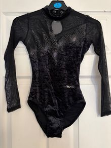 Anniel black diamonte gymnastic leotard