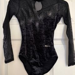 Anniel black diamonte gymnastic leotard
