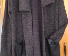 Ladies Dark Denim Blue Long Cardigan by MXO