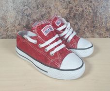 junior CONVERSE ALL STAR glitter Red Size UK 7 EU 27 girls