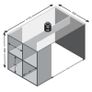FMD Desk with Side Shelves 117x73x75 cm Concrete Image 2