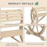 Wagon Wheel Chair Bench Armrest Rustic Loveseat Wood Outdoor Garden, Natural Image 3
