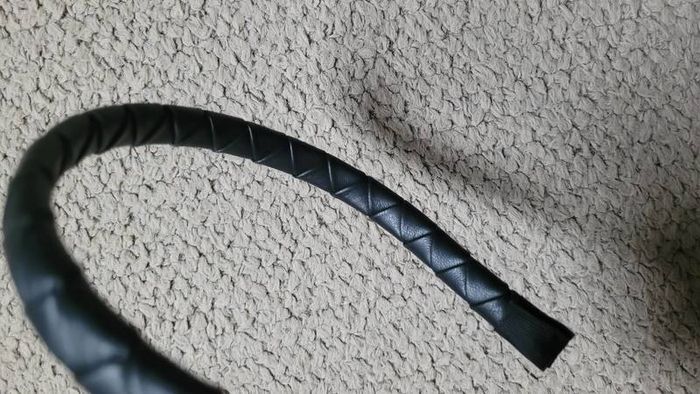 Girls Black leather hairband