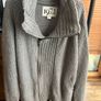 Wool chunky grey Reiss cardi with zip Image 3