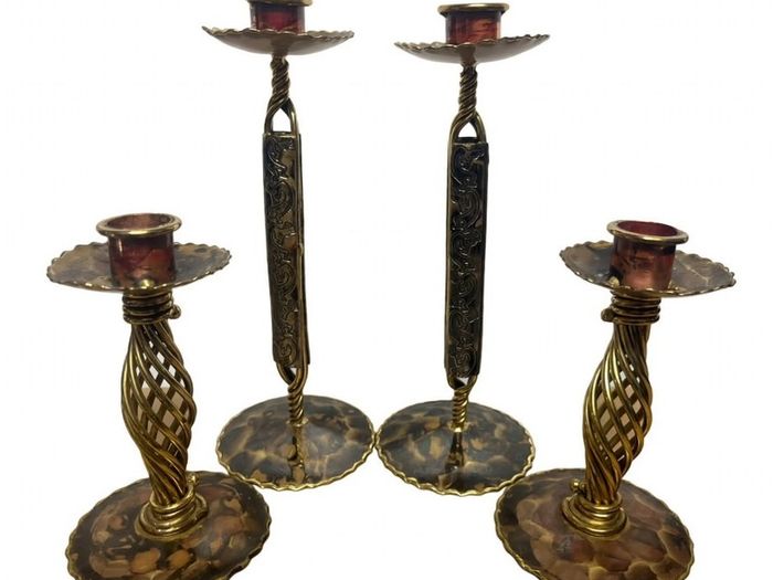 1960s Vinatge  candlestick collection of four