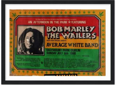 Bob Marley Dalymount Park Dublin 1980 Framed Poster
