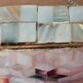 Mother of pearl bridal clutch bag with silver chain carrier strap for sale Image 7