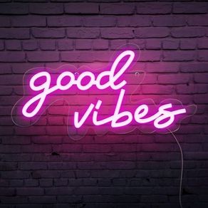 FREE EXPRESS SHIPPING Good Vibes Neon Sign,Neon Light Powered by USB with Switch, Pink Led Neon Light Sign for Bedroom,Wall Decor,Game Room,Party, Bar Decor