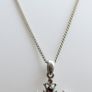 Vintage Silver Plated Cross With Multi-Color Stones Necklace length 20" Image 2