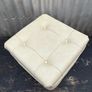 Retro vintage off white vinyl pouff c1960 Image 4