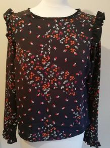 FREE POST New Look Ladies Blouse Top. Floral. UK 10, EU 38 USA 6. Womens Ex Condition