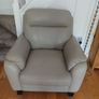 Arlo 2-Seater Genuine Leather Sofa and 2 Matching Armchairs Very Good Condition  Light Grey Image 2
