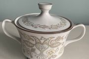 Reduced Sango garden song  Japanese china small lidded  dish or sugar bowl