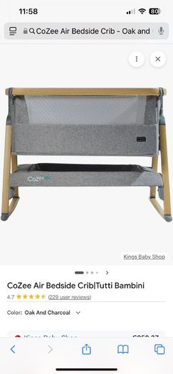 Tutti bambini cozee air bedside bed