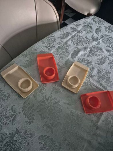 Vintage 1970s Retro Mid Century breakfast boiled egg/toast trays originals