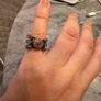 Vintage Sterling Silver Ring Ruby Emerald Style Stones Image 5