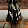 Vintage Large Glazed Asian Batik Motif Table or Console Lamp Image 7