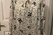 Zara Basic Star Floral Print Smocked Blouse - Size S