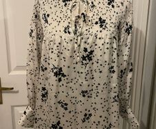 Zara Basic Star Floral Print Smocked Blouse - Size S