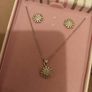 Matching silver pendant and earrings set Image 2