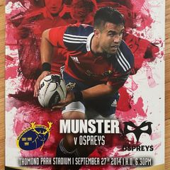 2014 Munster v Ospreys - Guinness PRO 12 Programme