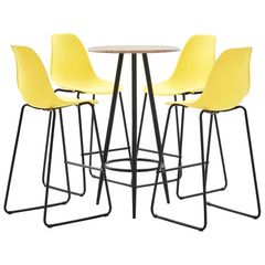 5 Piece Bar Set Plastic Yellow