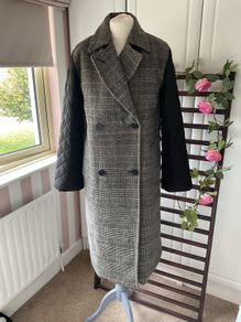 coat byoung herringbone double breast coat (36) oversized 10/12
