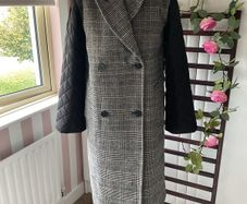 coat byoung herringbone double breast coat (36) oversized 10/12
