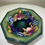 Rare Walter Moorcroft. Orchid Octagonal Footed Bowl. c.1950 Image 3