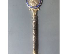 Sterling Silver Coronation Spoon 1927 Birmingham, Edward VII Enamel