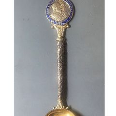 Sterling Silver Coronation Spoon 1927 Birmingham, Edward VII Enamel