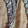 Vintage 1945 Seagull Pewter Angel Serving Spoon Utensil 10.5 inch Long Etain Zinn Canada. Image 4