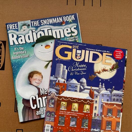 RTE GUIDE / RADIO TIMES, Christmas 2018 both in perfect condition as new