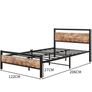 Small double Metal Platform Bed Frame 120 x 200cm with Wooden Headboard and Footboard Heavy Duty Steel Support, No Box Spring Needed, Easy Assembly, Black Image 6