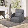 NEW SALE Faux Suede Single Sofa bed W/Pillow-Grey (FREE SHIPPING) Image 2