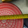 3 Items of Pottery, Set of 2  plates Oxford Daily Floreal dinnerware plates in a red patterned design and Crisscross one MEADOWS & BYRNE PORCELAIN DISHWASHER & MICROWAVE SAFE. 15.00 euro for the set. Vintage West German pottery ceramic vase featur Image 3