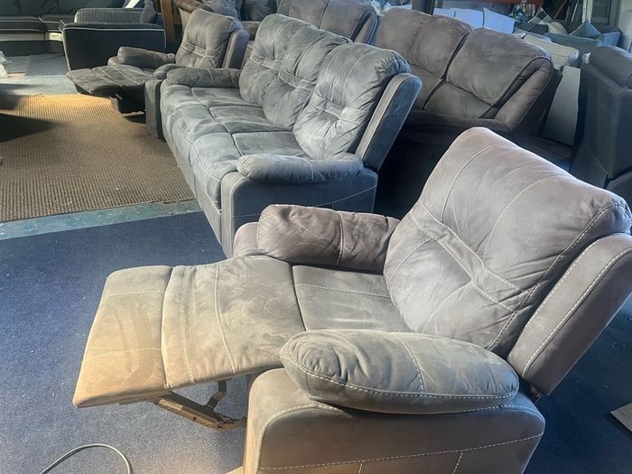 Grey 3+1+1 recliner sofa set couch