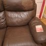 Brown Leather Two Seater Reclining Couch Image 3