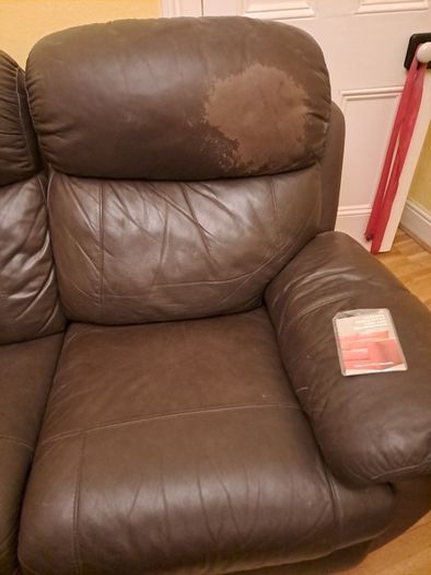 Brown Leather Two Seater Reclining Couch