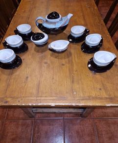 15 piece retro glazed tea set