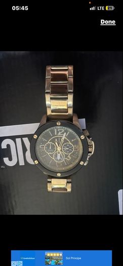 Armani Diesel Uber Chief Gunmetal Watch broken