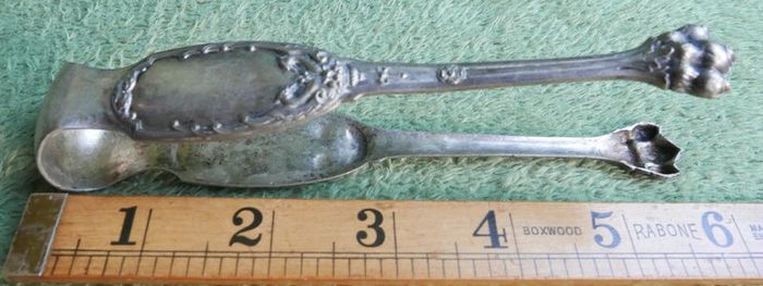 Vintage Sugar Tongs, Sterling Silver  Ornate French Ice Tongs, Antique Sugar Pincers, Tea Serving Tool, Bar Tool - 41g
