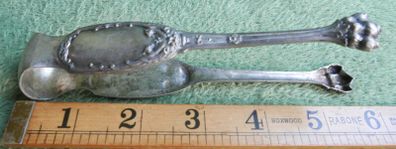 Vintage Sugar Tongs, Sterling Silver  Ornate French Ice Tongs, Antique Sugar Pincers, Tea Serving Tool, Bar Tool - 41g
