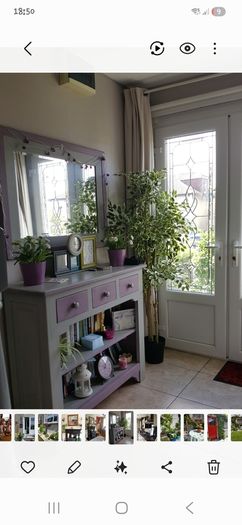 hall table and mirror