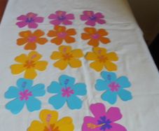Hawaiian Hibiscus Flower Cut Outs & Leaves for Sale