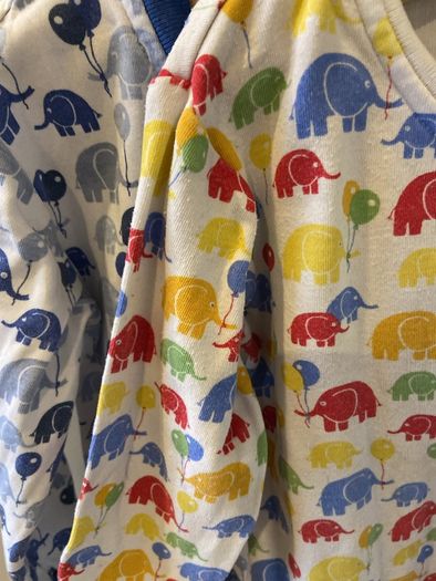 2 Jojo Maman Bebe Elephant print babygrows 12-18 months