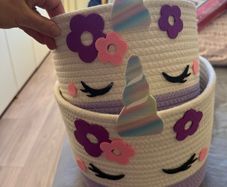 Kids 2 storage unicorn baskets new never used