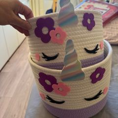 Kids 2 storage unicorn baskets new never used